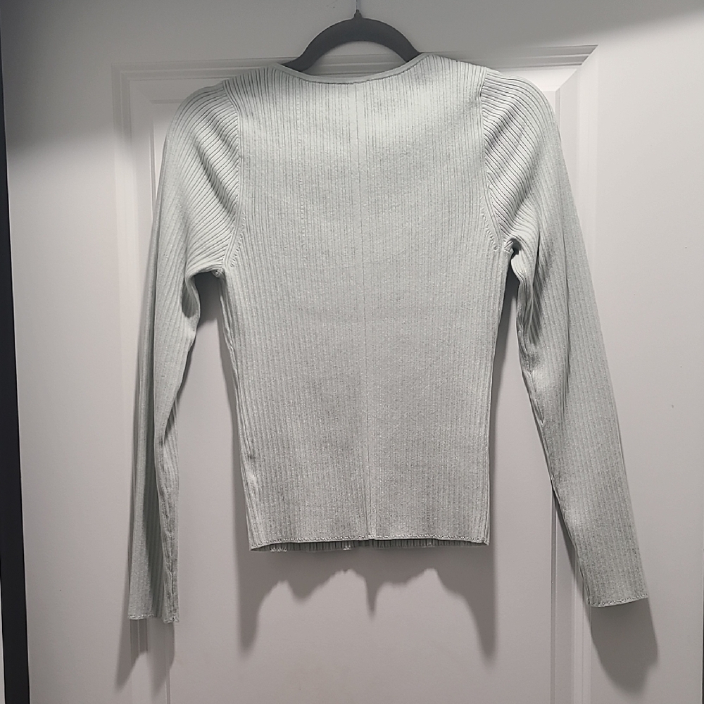 Express Mint Ribbed Sweater - Picture 4 of 6